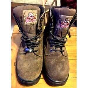Brahma Waterproof Steel Toe Work Boots Men’s Brown Leather Lace-Size 8.5
